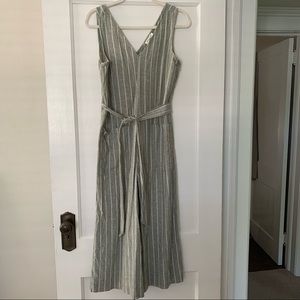 Green Striped Jumpsuit